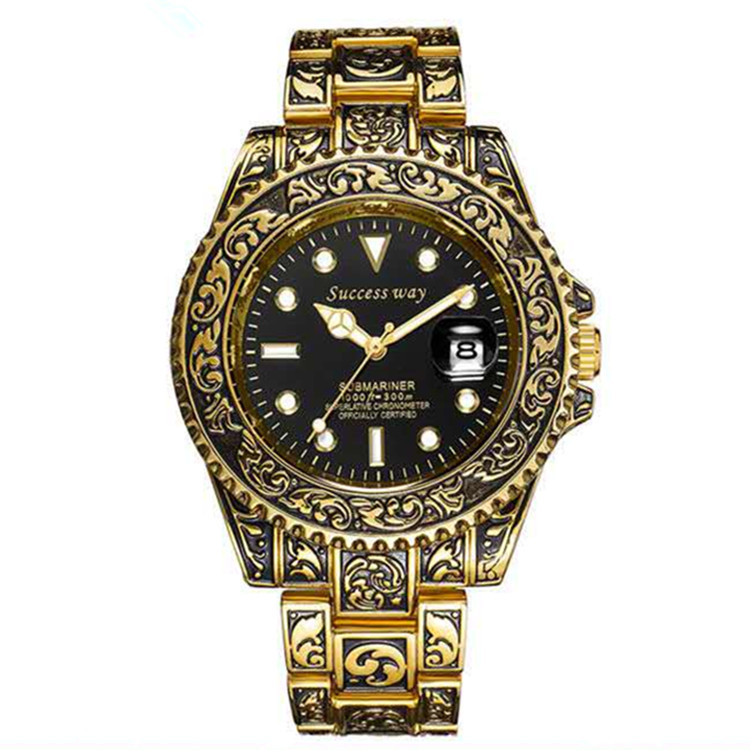 Hot Sale Cross-Border Water Ghost Men &#039;S Full-Automatic Waterproof Watch Men &#039;S Douyin Online Influencer Metal Watch