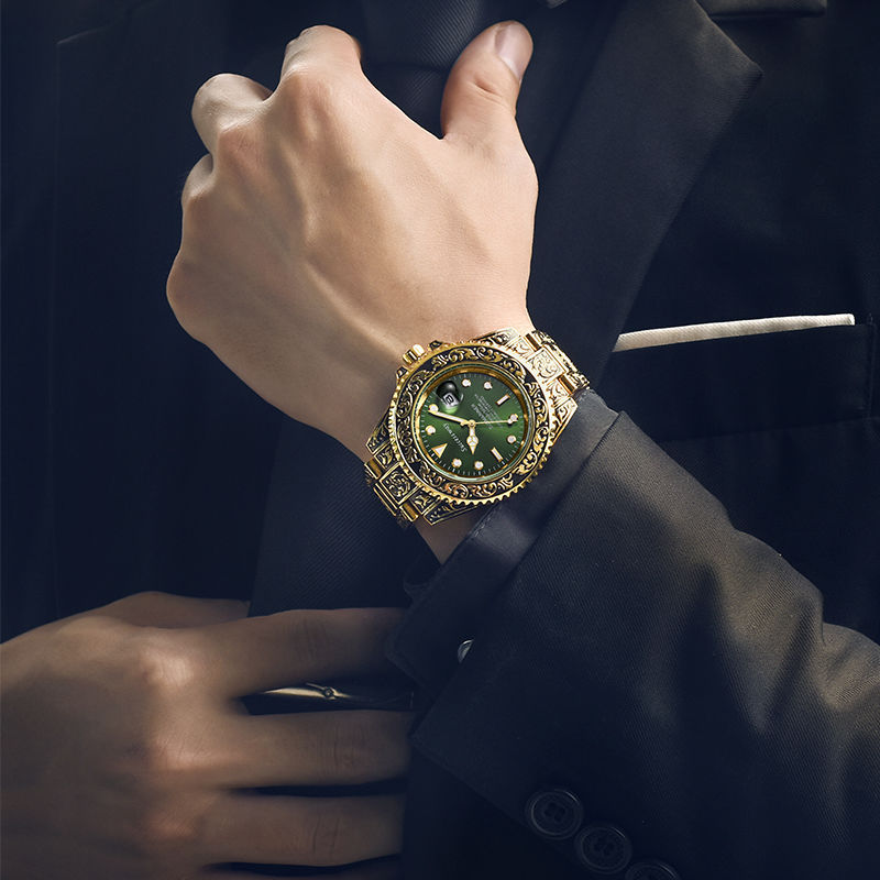 Hot Sale Cross-Border Water Ghost Men &#039;S Full-Automatic Waterproof Watch Men &#039;S Douyin Online Influencer Metal Watch
