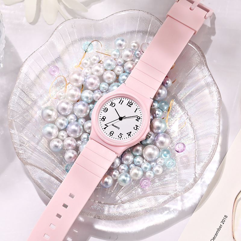 New Simple Student Watch Quartz Watch Boy Girl Candy Color Stationery Gift Watch in Stock Wholesale