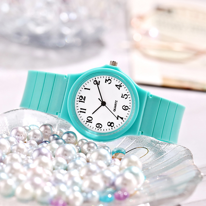 New Simple Student Watch Quartz Watch Boy Girl Candy Color Stationery Gift Watch in Stock Wholesale