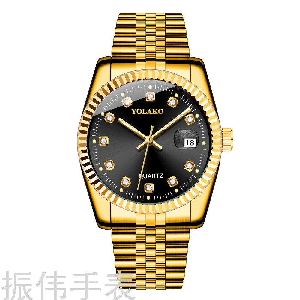 Yolako Brand Men&#039;s Alloy Steel Belt Watch Fashion Diamond Square Quartz Watch Casual Watch