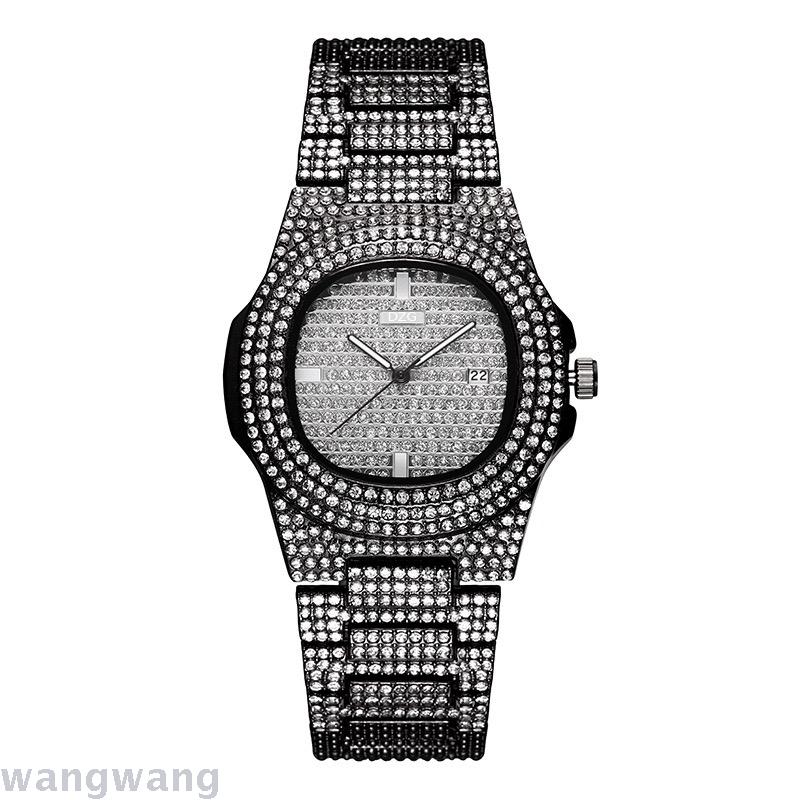 Cross-border hot style new full star quartz watch full diamond calendar steel belt women watch wholesale