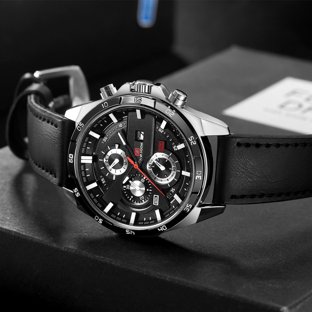 New Watches Men&#039;s Sport Watch Belt Business Calendar Student Waterproof Watch Casual Quartz Watch