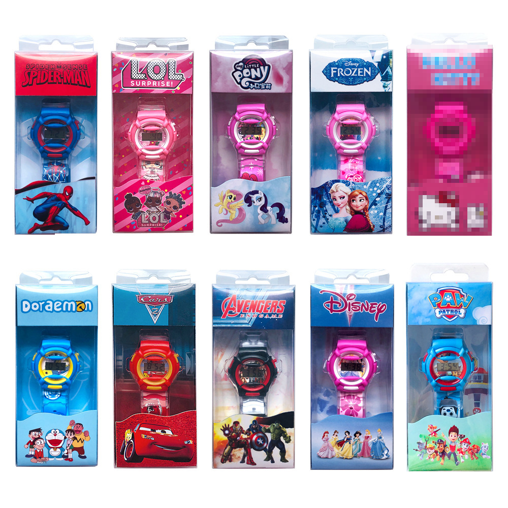 Factory Direct Sales Exquisite Children&#039;s Electronic Watch Girl&#039;s and Boy&#039;s Gift Box Watch Hot Cartoon Toy Sport Watch