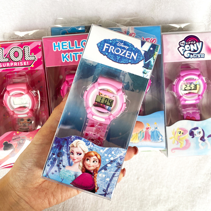 Factory Direct Sales Exquisite Children&#039;s Electronic Watch Girl&#039;s and Boy&#039;s Gift Box Watch Hot Cartoon Toy Sport Watch