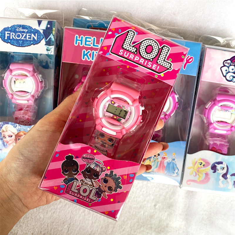 Factory Direct Sales Exquisite Children&#039;s Electronic Watch Girl&#039;s and Boy&#039;s Gift Box Watch Hot Cartoon Toy Sport Watch