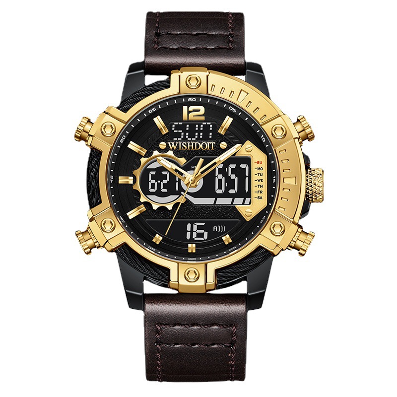 New Watch Men&#039;s Large Dial Sports Trend Foreign Trade Popular Style Genuine Double Display Quartz Watch Sport Watch