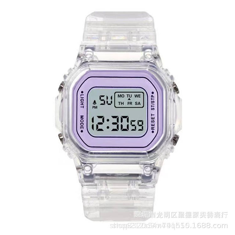 2021 Internet Hot Sports Series Transparent Small Square Ins Electronic Watch Female Sport Watch