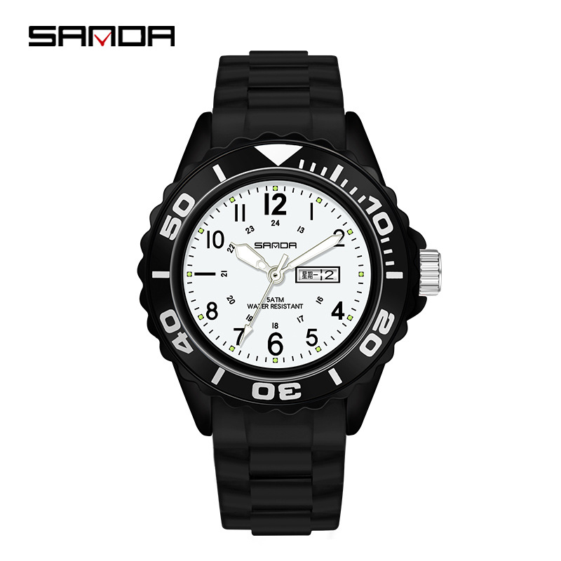 Sanda Fashion Casual Exercise Watch Simple Personality Night Vision Fluorescent Digital Watch Double Sport Watch