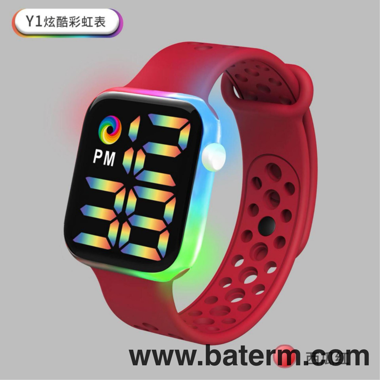 Cross-Border Cool Flashing Light LED Electronic Watch Colorful Lights Large Digital Display Rainbow Watch Student Children Led Watch