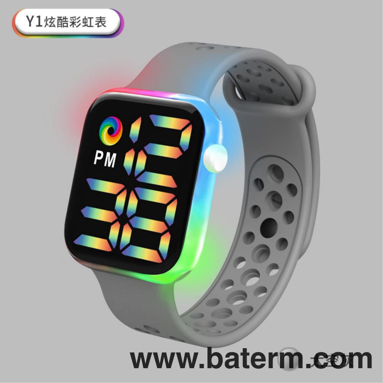 Cross-Border Cool Flashing Light LED Electronic Watch Colorful Lights Large Digital Display Rainbow Watch Student Children Led Watch
