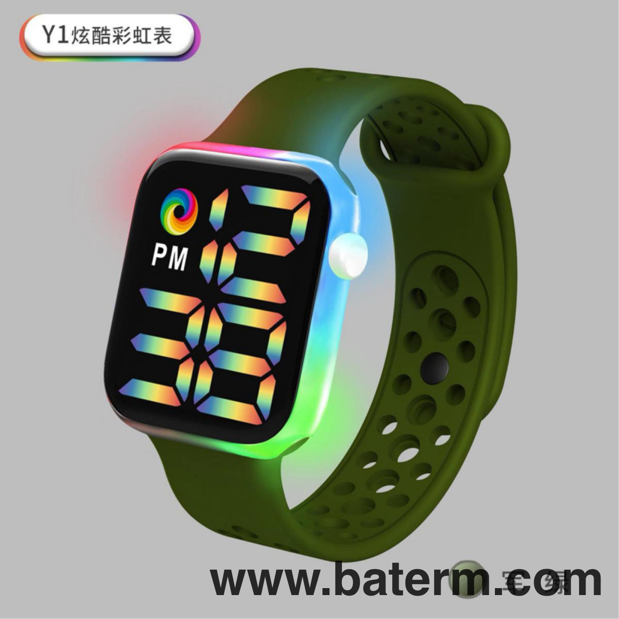 Cross-Border Cool Flashing Light LED Electronic Watch Colorful Lights Large Digital Display Rainbow Watch Student Children Led Watch