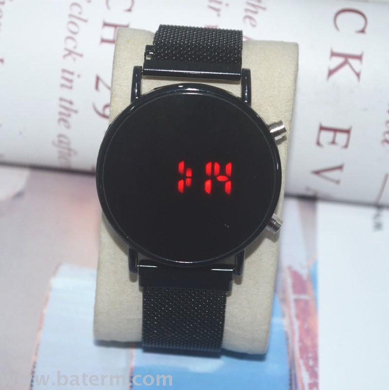 Fashionable hot-selling large dial round magnetic strap led student sports watch led watch