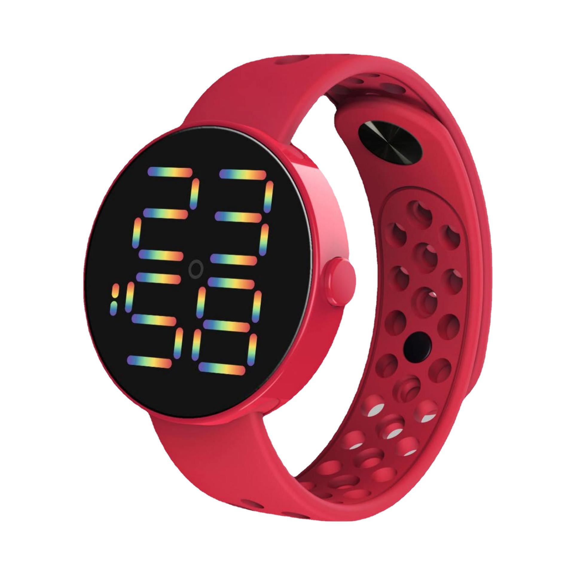 New LED Electronic Watch R1 Rainbow Watch Waterproof round Large Screen Display Sports Trend Simple Gifts Led Watch