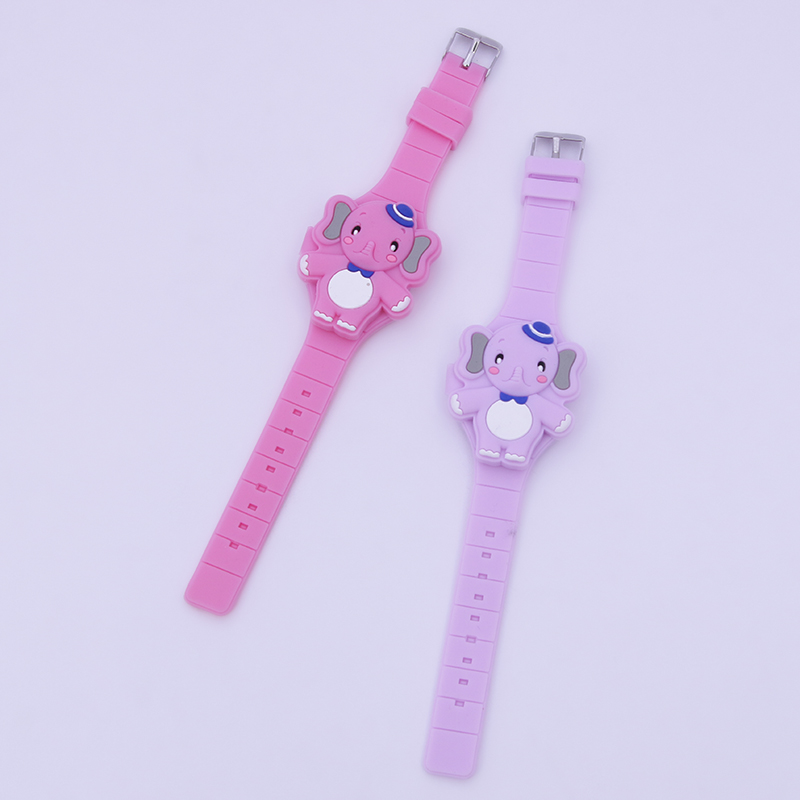 Silicone Led Cute Rabbit Cat Elephant Cartoon Toy Watch for Children Watch Flip Children&#039;s LED Watch