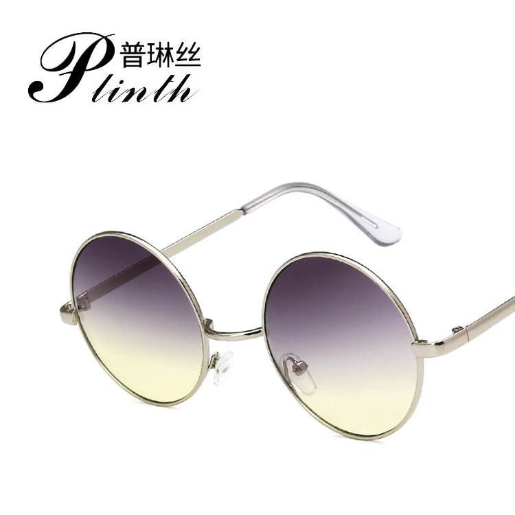 Cai Xukun Same round Sunglasses Men&#039;s Gradient Color Korean Retro Harajuku Internet-Famous Round Glasses
