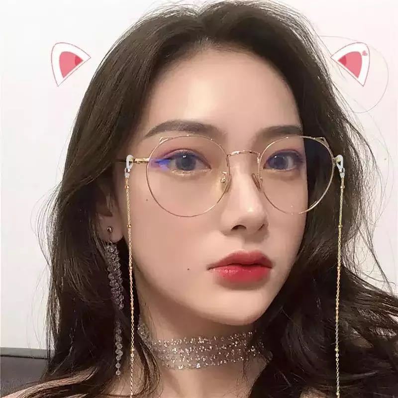 Free Shipping Cat Ears Glasses Frame Myopia Glasses Female Super Light Retro Artistic Student Online Round Glasses