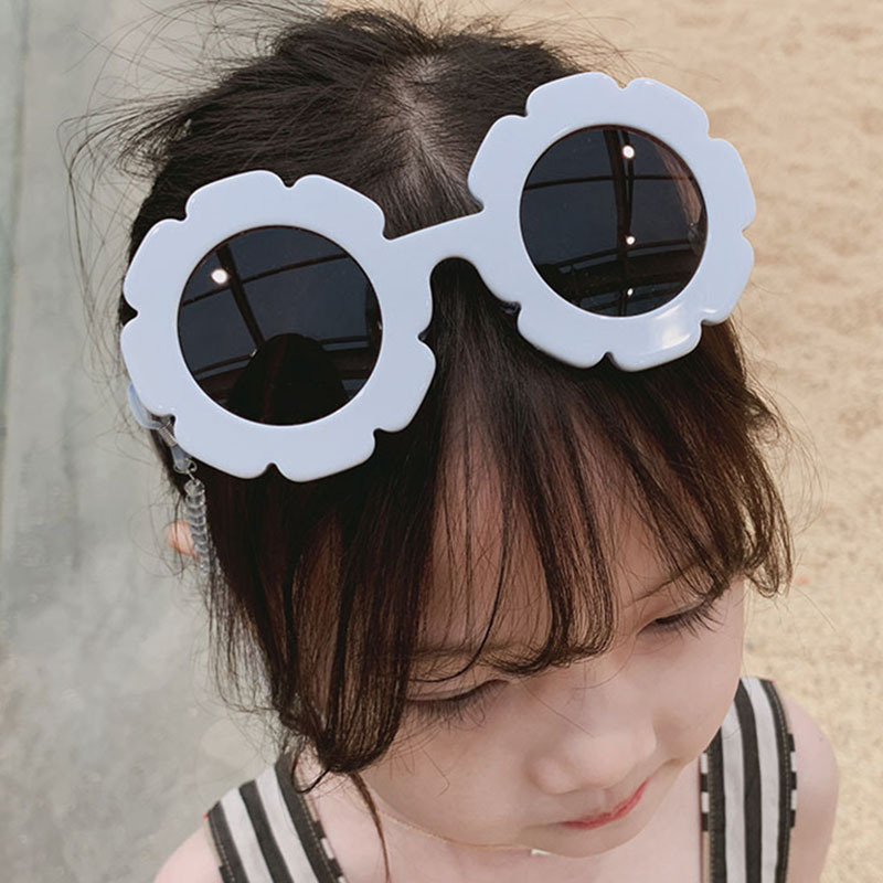 New SUNFLOWER Children&#039;s Sunglasses Cute Baby Comfortable Colorful Sunglasses round Frame Flower Petals Glasses