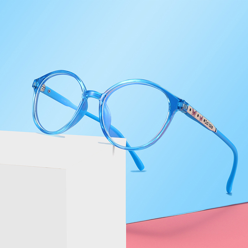 92a Factory Direct TR90 Children&#039;s Anti-Blue Light Glasses Butterfly Printing Watch Phone Computer Special Safety Plain Glasses