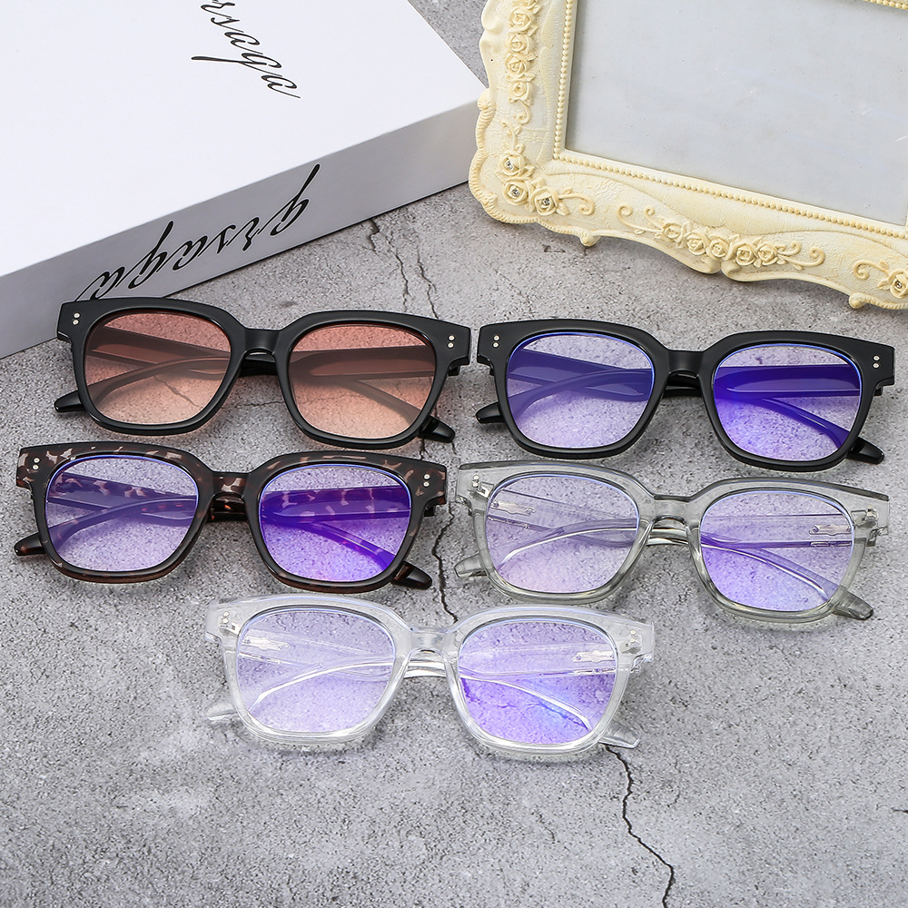 GM Anti-Blue Light Glasses TikTok Xiaohongshu Myopia Glasses Rim Glasses Frame Men and Women Plain Glasses GM Black Frame Plain