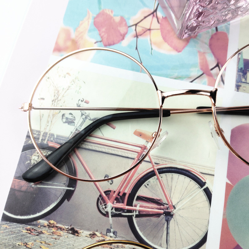 Factory Direct Sales Harajuku Plain Glasses Prince Glasses Metal Circle Korean Style for Men and Women Decorative Frame 