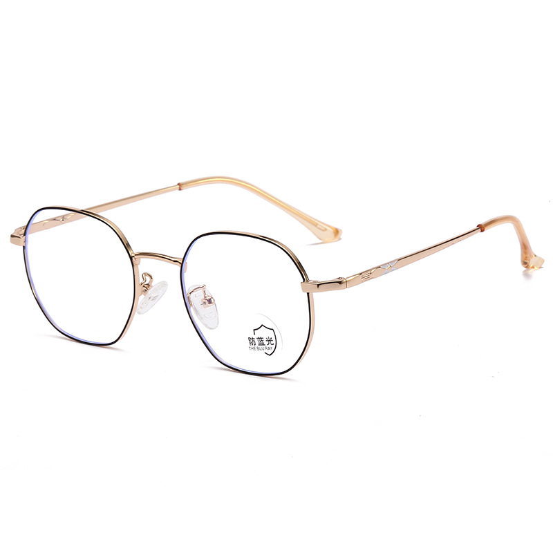Internet-Famous and Vintage Metal Irregular Glasses Frame Korean Men&#039;s and Women&#039;s Anti-Blue Light Glasses Plain Glasses Myopia Glasses Rim Glasses Frame Women&#039;s