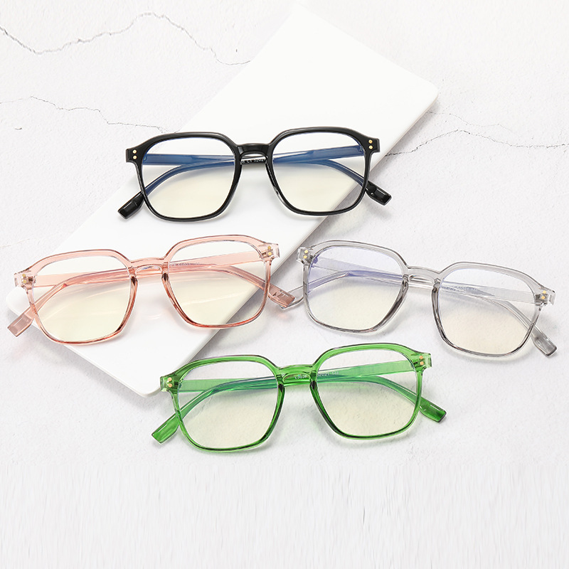 New Box Plain Glasses Men and Women Student Eye Protection Plain Anti-Blue Light Glasses Fashion Myopia Glasses