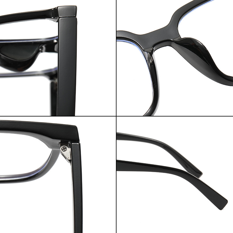 2022 New Box Rice Nail Plain Glasses Full Frame Fashion Anti Blue-Ray Glasses Frame with Glasses Option Myopia Glasses