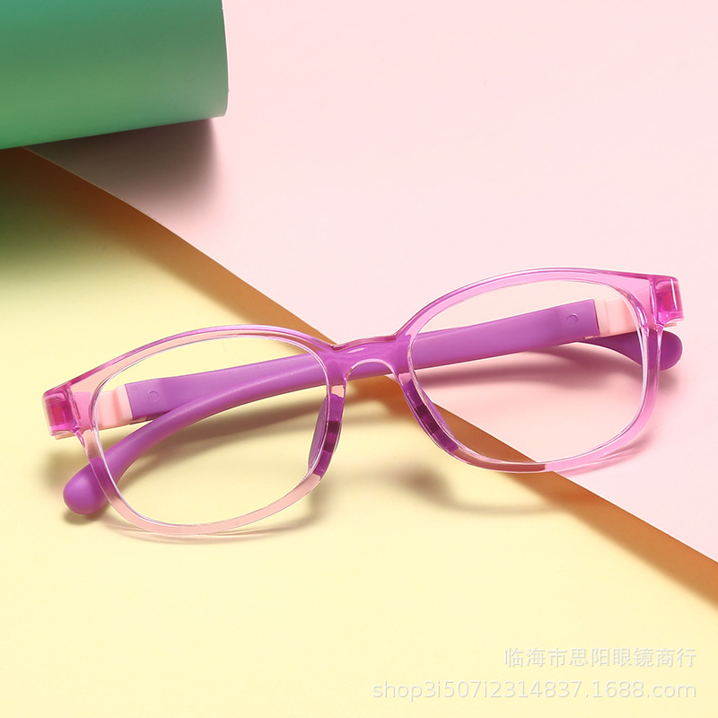 Detachable Children&#039;s Silicone Glasses Frame Male and Female Baby Anti-Blue Ray Plain Glasses Student Soft Glasses Frame Protection