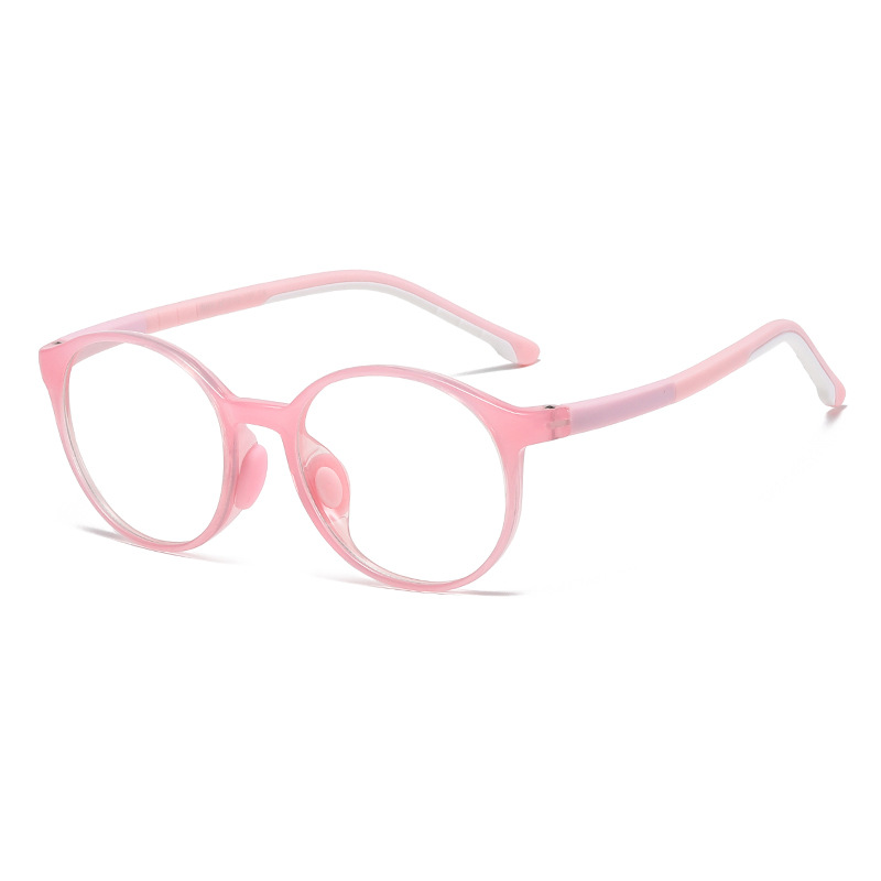 2021 New Children&#039;s Anti-Blue Light Glasses Fashion Two-Color Silicone Plain Glasses Boys and Girls Myopia Frame Glasses