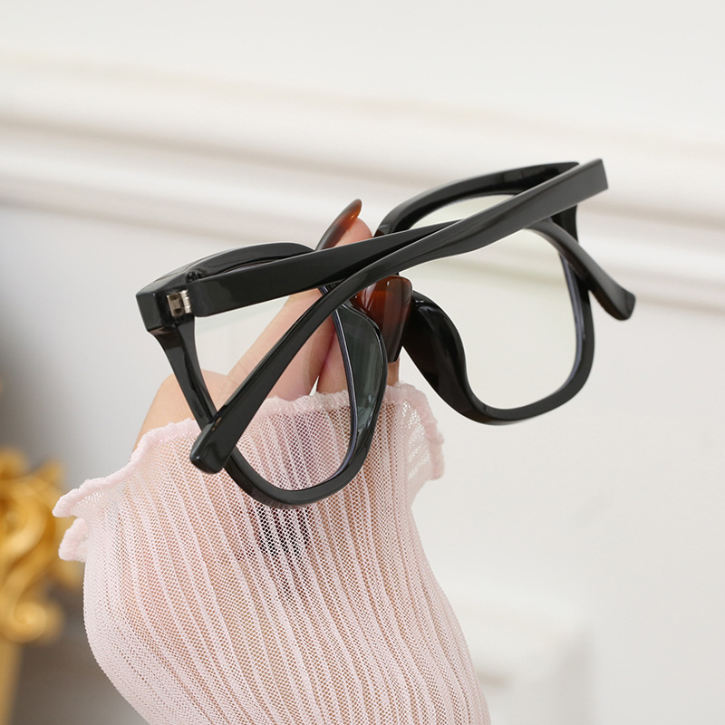 2021 Bare Face Large Frame Anti Blue-Ray Glasses Frame Men&#039;s and Women&#039;s New TR90 Fashion Plain Glasses Polygon Myopia Glasses