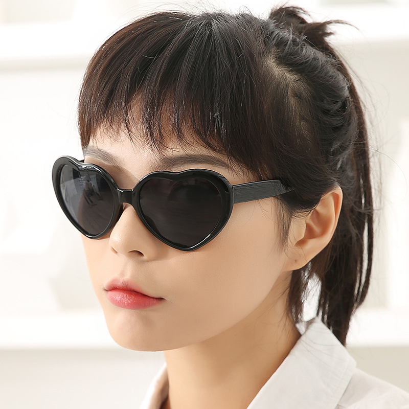 Tiktok Same Love Glasses Watch Light Change Peach Heart Internet Celebrity Heart-Shaped Luminous Flashing Glasses