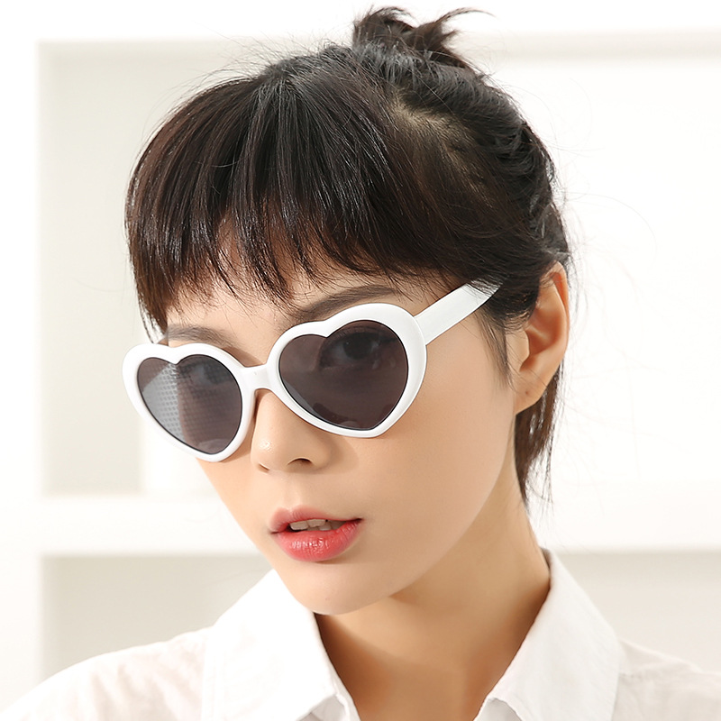 Tiktok Same Love Glasses Watch Light Change Peach Heart Internet Celebrity Heart-Shaped Luminous Flashing Glasses