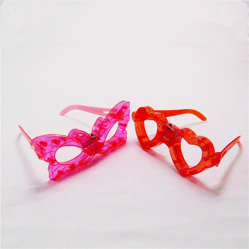 LED Luminous Flashing 6-Light Glasses Party Atmosphere Concert Cheering Props Night Market Stall Toys Flashing Glasses