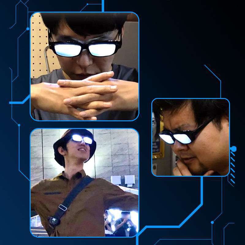 Funny Luminous Glasses Conan Same Style Middle Ersha Anime Peripheral TikTok Spoof Props Flashing Glasses