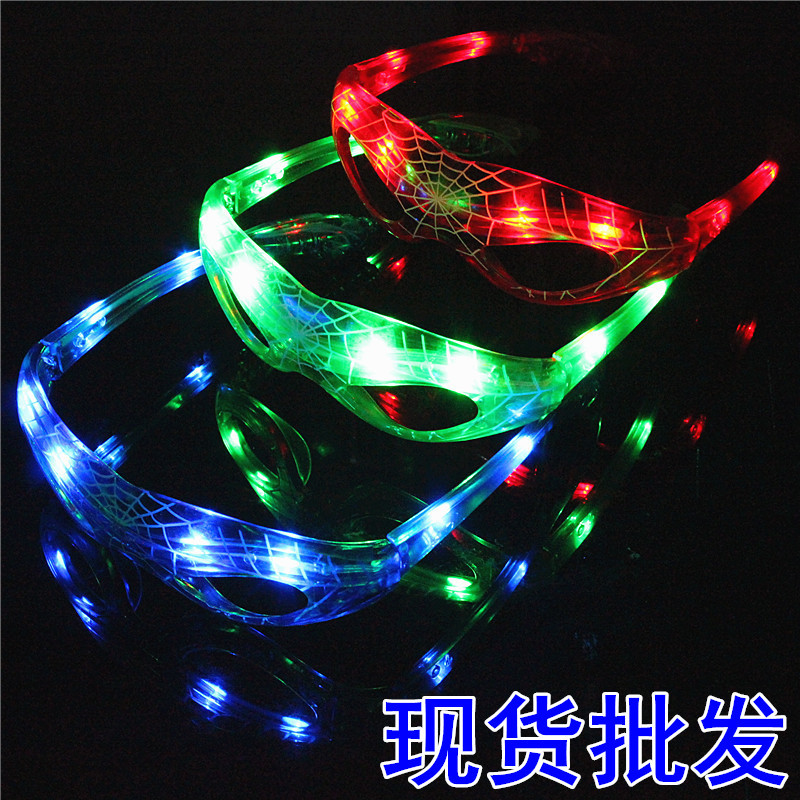 Factory Direct Sales Spiderman Glowing Glasses Wholesale Flash Glasses Holiday Party Prom Led Flashing Glasses