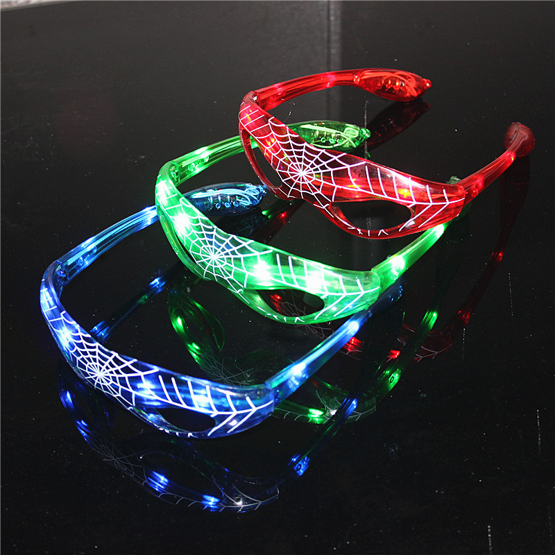 Factory Direct Sales Spiderman Glowing Glasses Wholesale Flash Glasses Holiday Party Prom Led Flashing Glasses