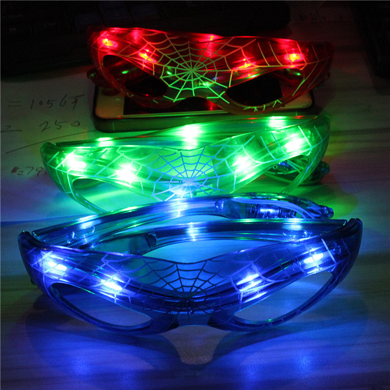 Factory Direct Sales Spiderman Glowing Glasses Wholesale Flash Glasses Holiday Party Prom Led Flashing Glasses