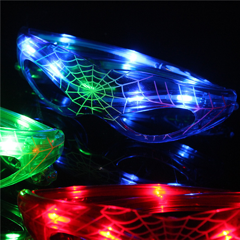 Factory Direct Sales Spiderman Glowing Glasses Wholesale Flash Glasses Holiday Party Prom Led Flashing Glasses