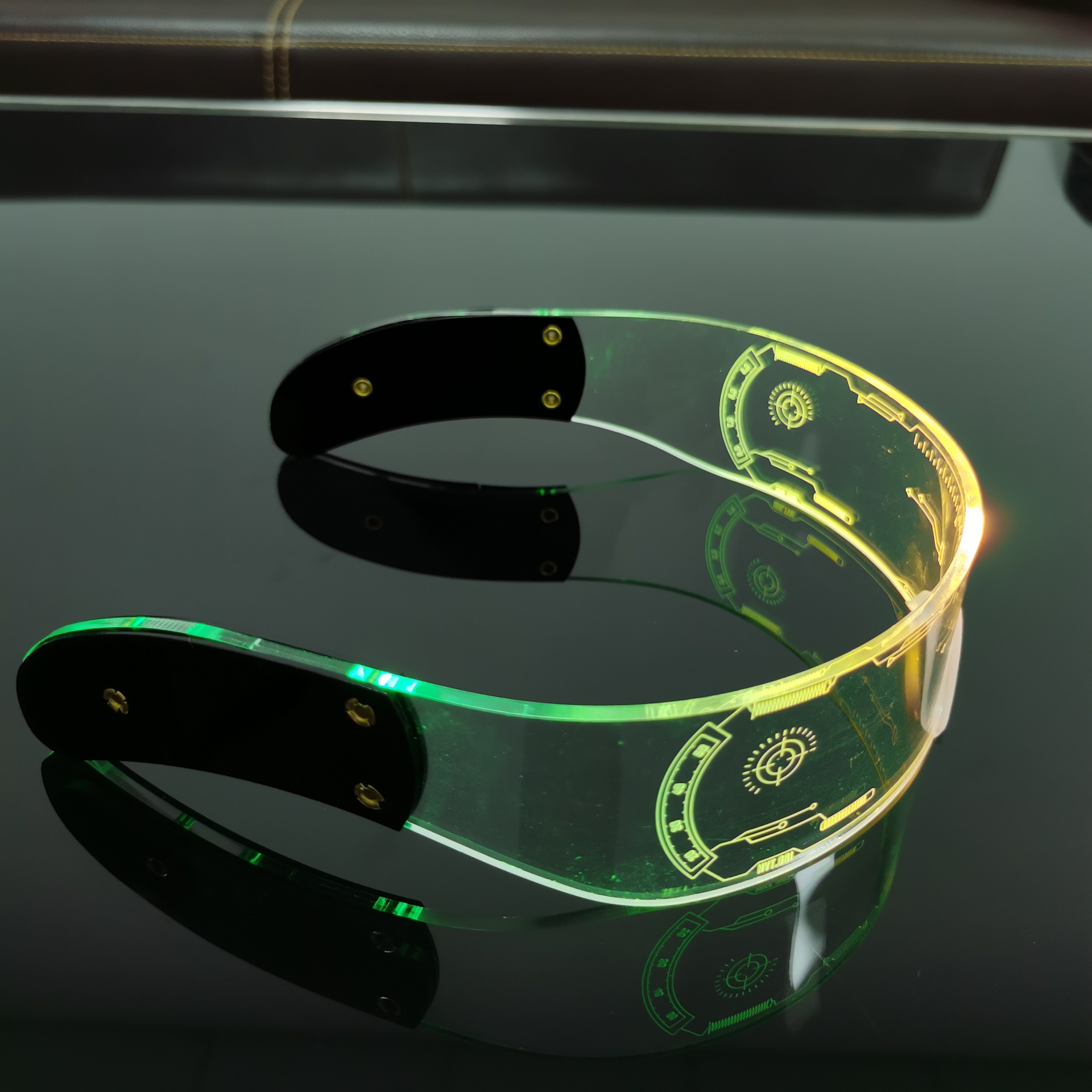 Flashing Glasses Cross-Border Acrylic LED Goggles Cool Colorful Flash Ball Bar Disco Atmosphere Transparent Glasses