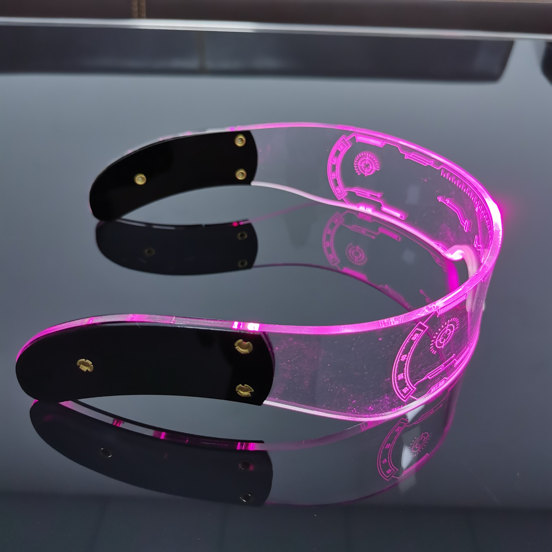 Flashing Glasses Cross-Border Acrylic LED Goggles Cool Colorful Flash Ball Bar Disco Atmosphere Transparent Glasses