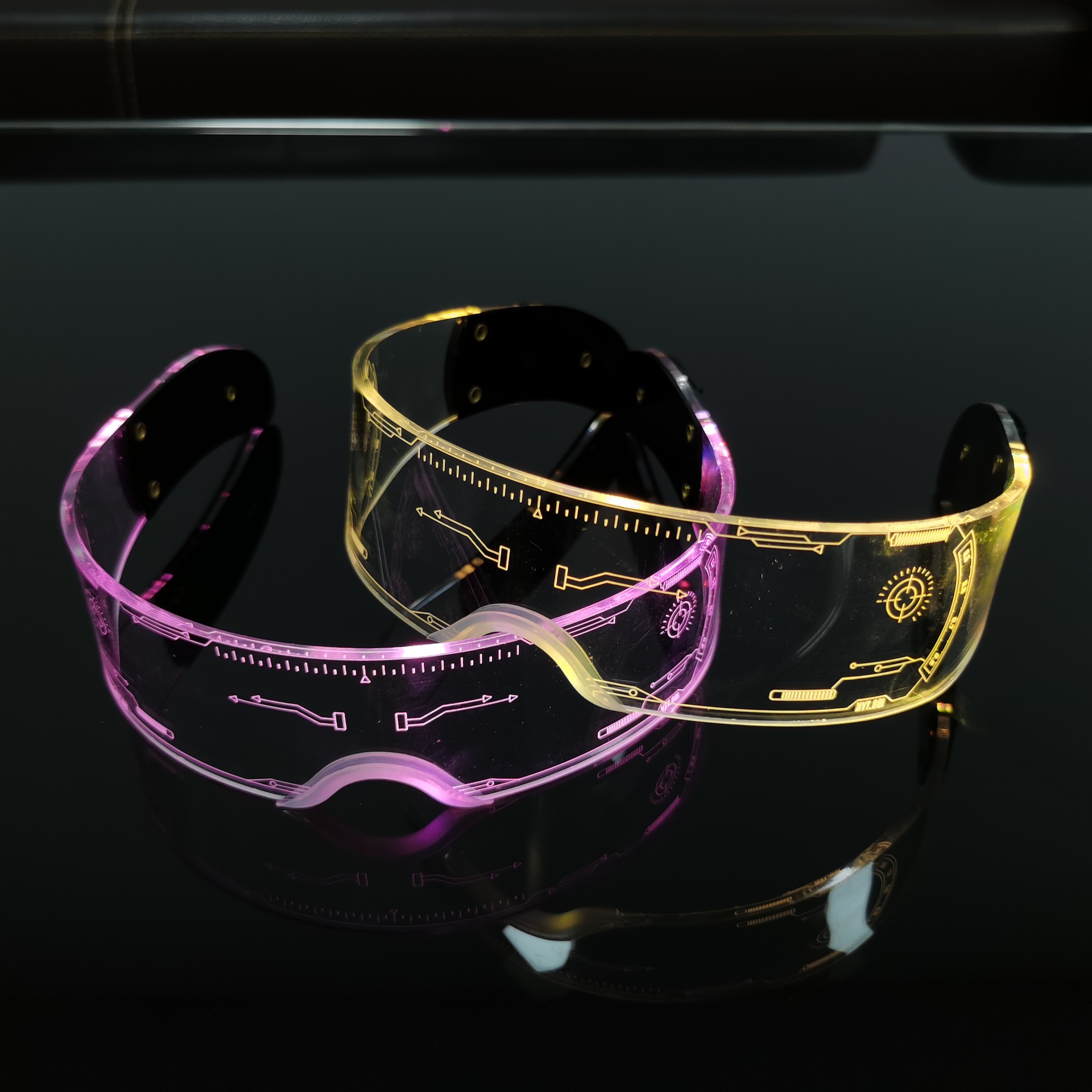 Flashing Glasses Cross-Border Acrylic LED Goggles Cool Colorful Flash Ball Bar Disco Atmosphere Transparent Glasses