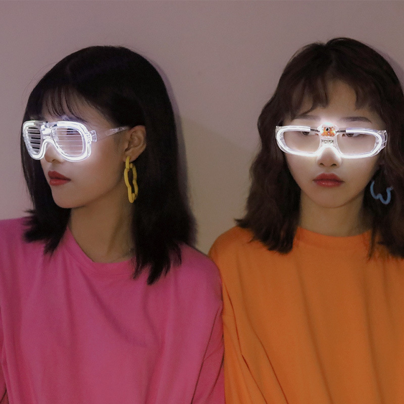 Flashing Glasses Third Gear Flash Luminous Glasses Technology Sense Bar Disco Party Concave Shape Music Festival Glasses