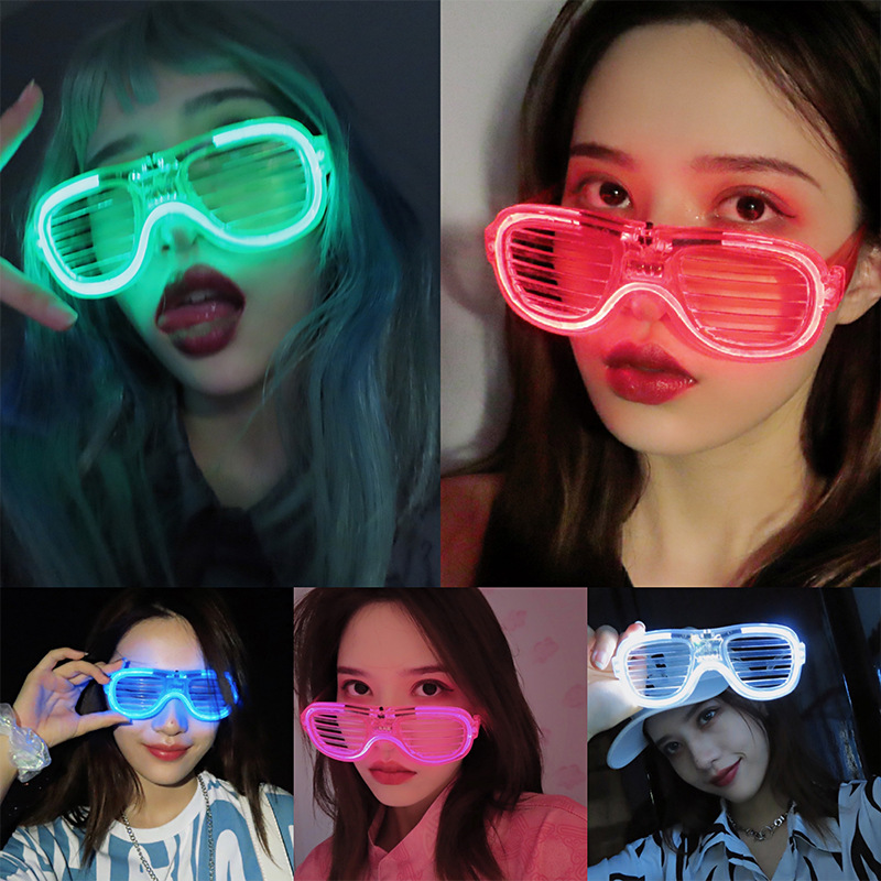 Flashing Glasses Third Gear Flash Luminous Glasses Technology Sense Bar Disco Party Concave Shape Music Festival Glasses