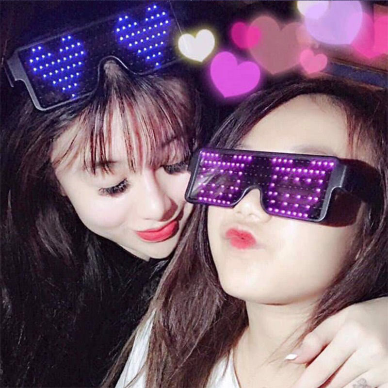Flashing Glasses Nightclub Disco Dancing Cool Equipment TikTok Same Style Luminous Sunglasses Personalized Flash