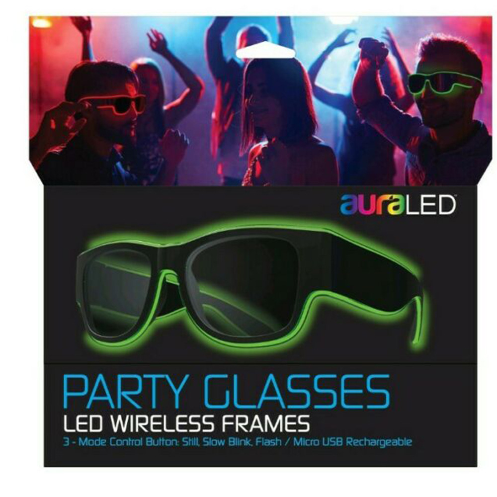 Nightclub Party Neon Light-Emitting Glasses Party Flash Luminous USB Rechargeable Flashing Glasses
