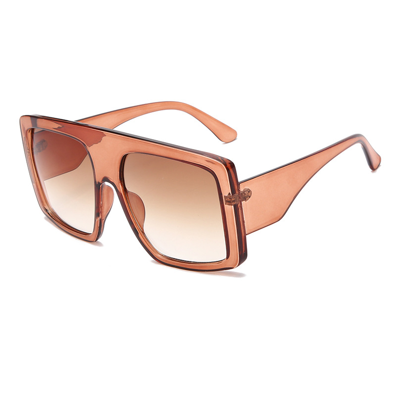 2021 New Trend Large Rim Sunglasses Gradient Color Sunglasses European and American Fashion Chic Decorative Glasses