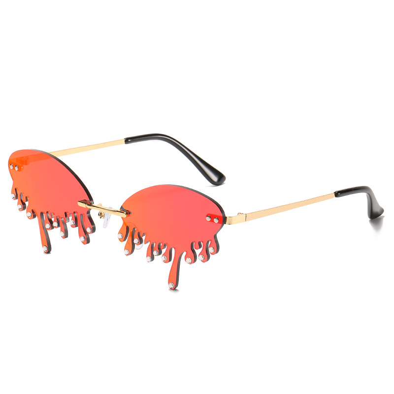 High-Profile Figure Irregular Fashion Sunglasses Women&#039;s Small Frame Tear Sunglasses European and Decorative Glasses
