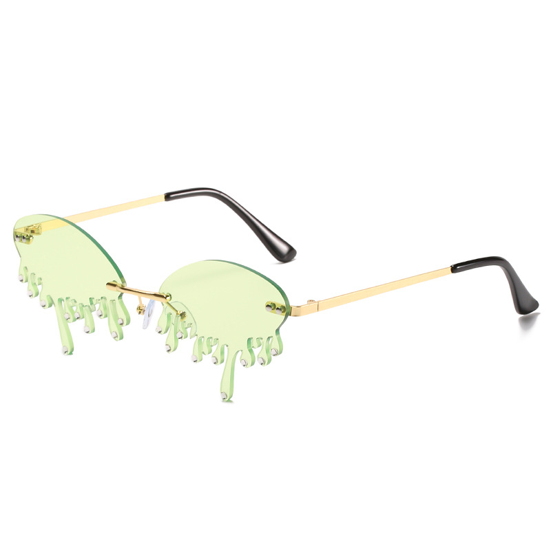 High-Profile Figure Irregular Fashion Sunglasses Women&#039;s Small Frame Tear Sunglasses European and Decorative Glasses