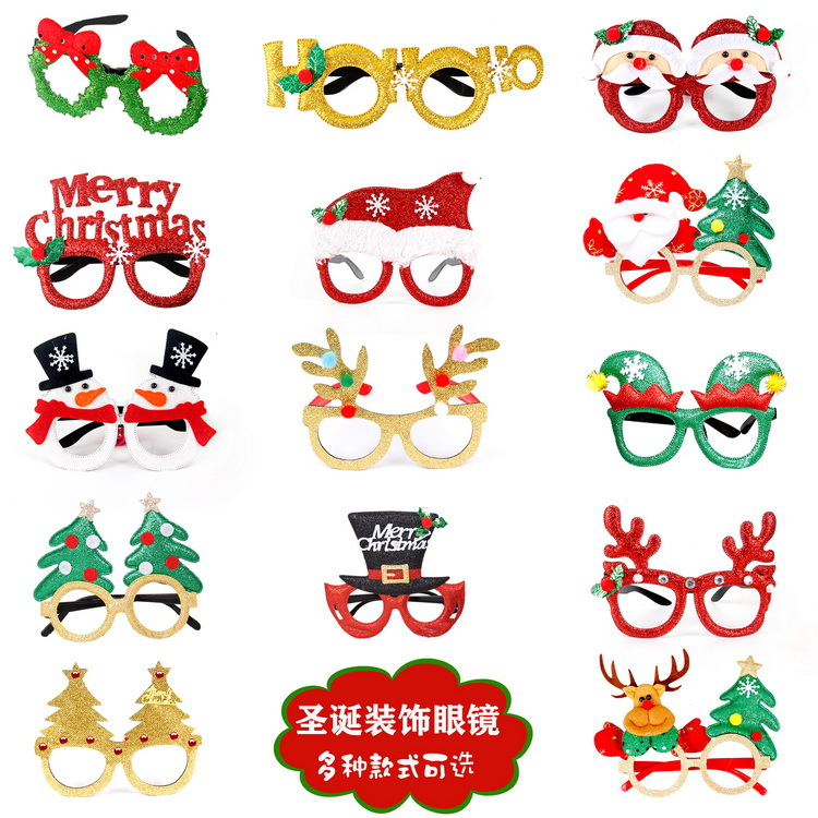 New Christmas Decorative glasses Children Christmas Gifts Holiday Supplies Paper LED Party Creative Glasses Wholesale